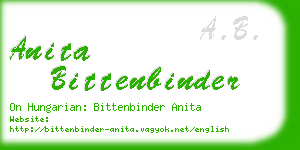 anita bittenbinder business card